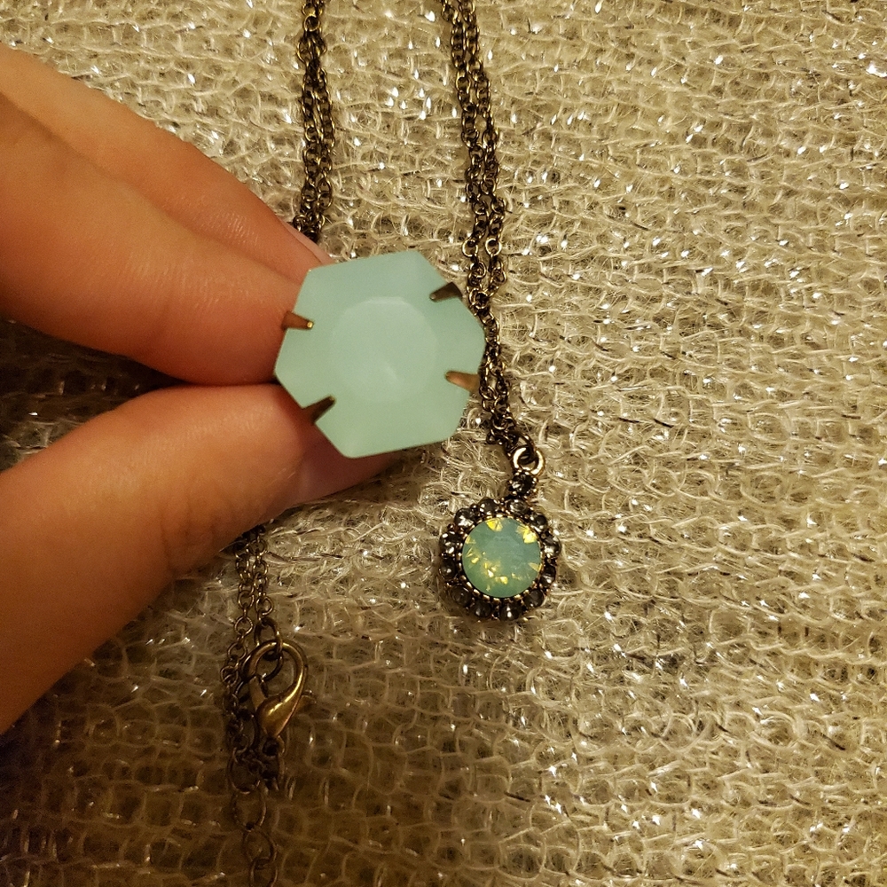 Bundle for 50% off! - Mint Crystal Necklace and Cocktail Ring